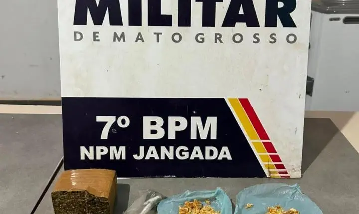Homem é preso por tráfico de drogas em Jangada durante patrulhamento