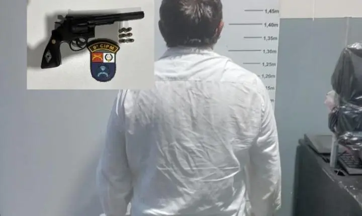 Homem foi detido por posse irregular de arma de fogo em posto de combustível em Arenápolis