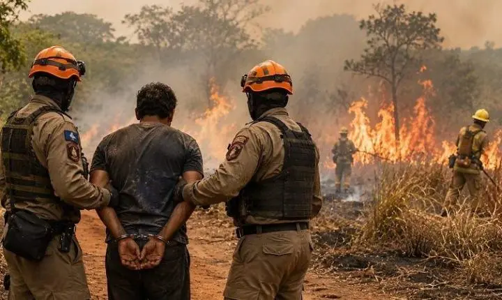 Homem foi preso ao provocar incêndio em vegetação