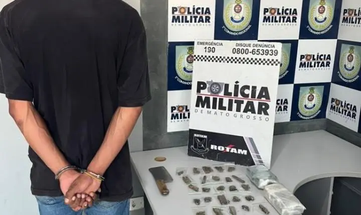 Homem foi preso pela Rotam com diversos entorpecentes