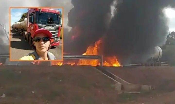 Identificada motorista de caminhão que morreu carbonizada em explosão na Rodovia dos Imigrantes