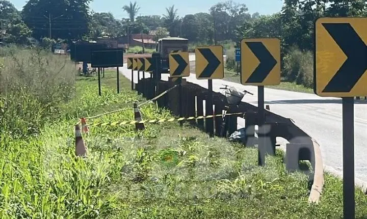 Idosa morre em Rosário Oeste após ser atingida por caminhão em ponte 