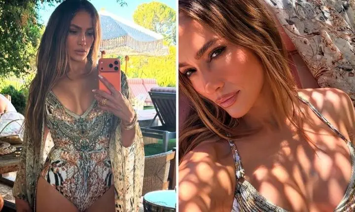 Jennifer Lopez compartilha 'look de feriado' com maiô decotado e é aclamada por fãs