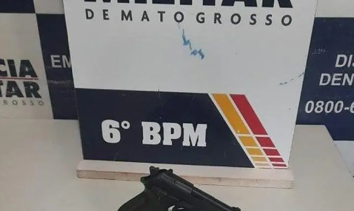 Jovem de 22 anos é preso após apontar arma para pessoas em confraternização