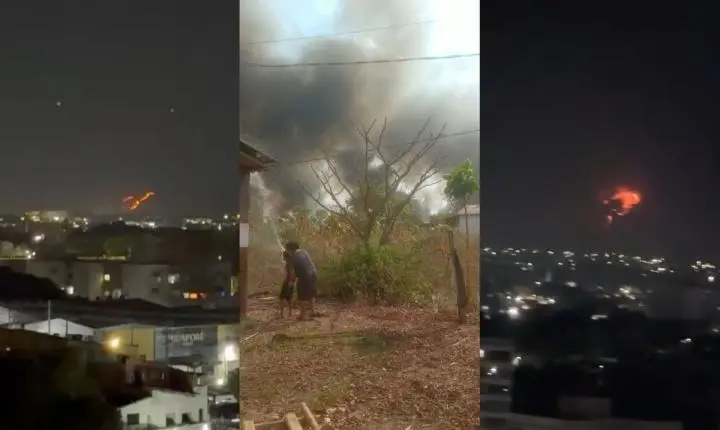 Leverger decreta emergência por incêndios; fogo devasta Morro de Santo Antônio