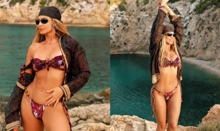 Lívia Andrade posa à beira mar em praia de Ibiza: 'Vibes e muito sal grosso'