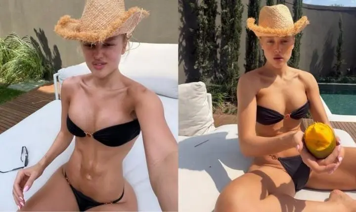 Malu Borges toma sol de biquíni e exibe corpo pós-parto: 'Mommy era'