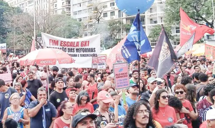 Manifestantes em São Paulo exigem fim da escala 6x1 e ações contra feminicídio