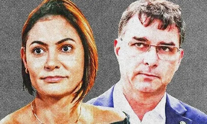 Michelle faz as pazes com Flávio Bolsonaro: 