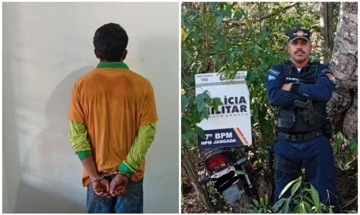Moto furtada é encontrada escondida em mata e suspeito acaba preso pela PM em Jangada