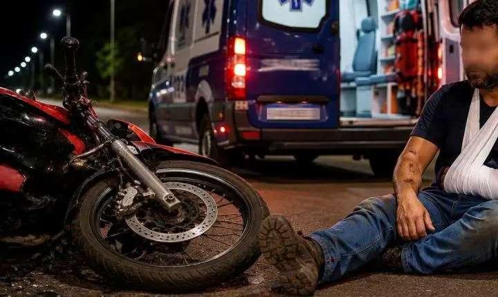 Motociclista suspeito de embriaguez em Arenápolis sofre acidente e fratura a clavícula