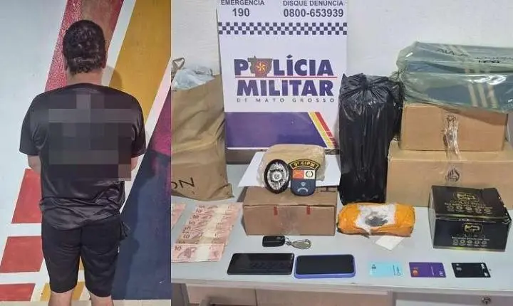 Motorista de aplicativo foi detido com droga escondida em carro na Rodovia BR-364, em Diamantino