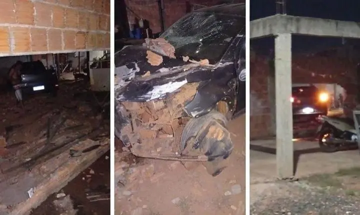 Motorista embriagado é preso após invadir residência com caminhonete em MT