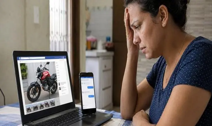 Mulher perde R$ 10 mil em golpe durante compra de moto anunciada no Facebook em Sorriso