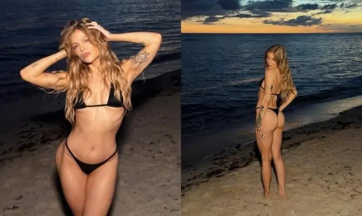 No 'ápice da beleza', Luísa Sonza aproveita pôr do sol na praia para posar de biquíni e é exaltada pela web