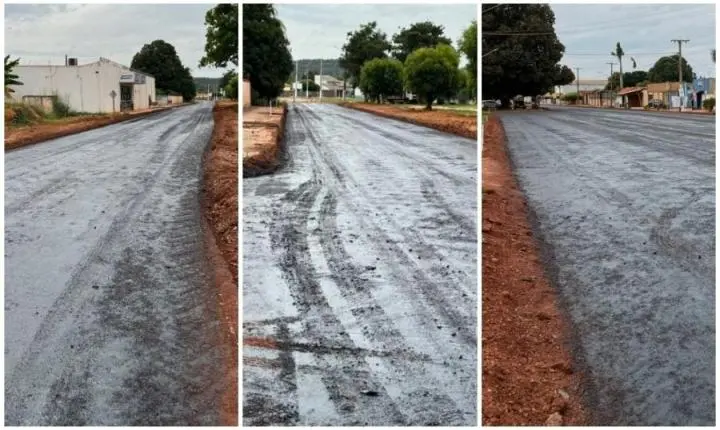 Obras de asfalto avançam em Rosário Oeste 