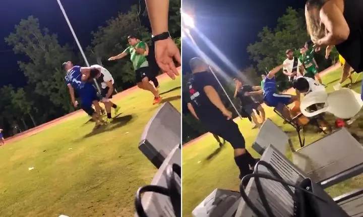 Partida de futebol acaba em briga generalizada no bairro Florais da Mata, em Várzea Grande