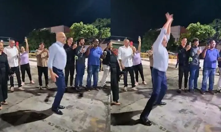 Pivetta anima público, faz polichinelos em praça de Cuiabá e desafia Abilio