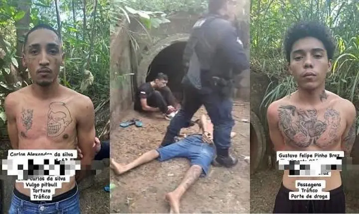 PM impede execução e resgata jovem amarrado em mata; dois foram presos
