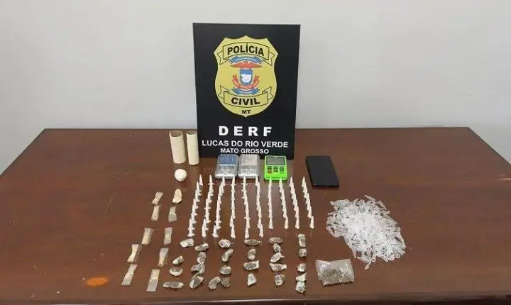 Polícia Civil fecha ponto de tráfico e apreende drogas durante operação em Lucas do Rio Verde