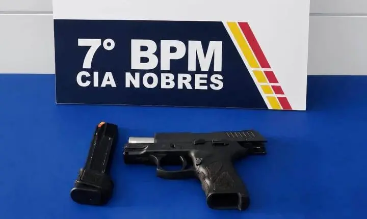 Polícia Militar apreende arma após disparo acidental em Nobres