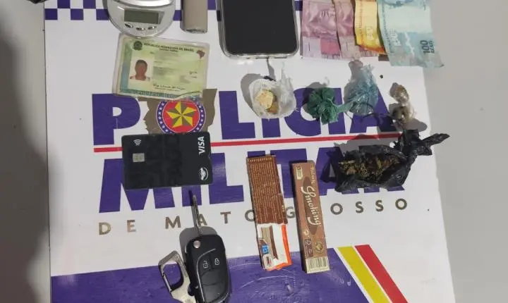 Polícia militar combate o tráfico de drogas em Diamantino e apreende entorpecentes