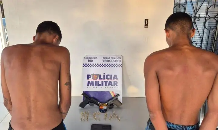 Polícia Militar prende dois suspeitos de homicídio e apreende armas em Alto Paraguai