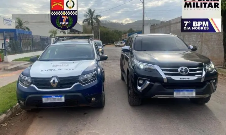 Polícia Militar recupera caminhonete SW4 roubada durante abastecimento em Nobres