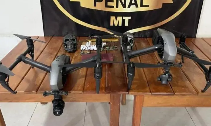 Policiais apreendem drones que lançariam materiais proibidos em presídio em MT