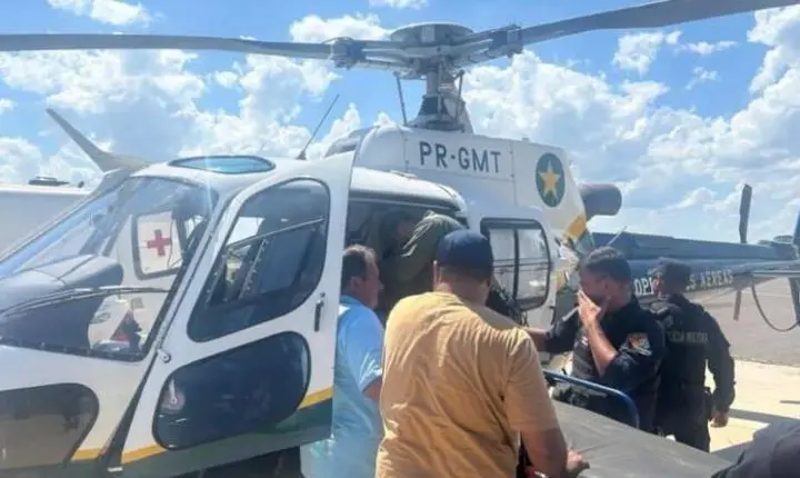 Policial é resgatado de helicóptero após sofrer fratura ao cair de viatura no Nortão