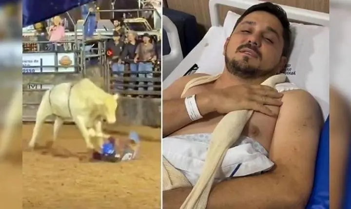 Primo de Ana Castela, presidente do PL em Cáceres, é pisoteado por touro e passa por cirurgia em MT
