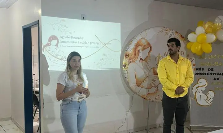 PSF 1 promove ação sobre aleitamento materno em evento do Agosto Dourado em Rosário Oeste:
