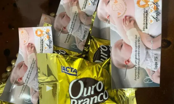 PSF 1 promove ação sobre aleitamento materno em evento do Agosto Dourado em Rosário Oeste: