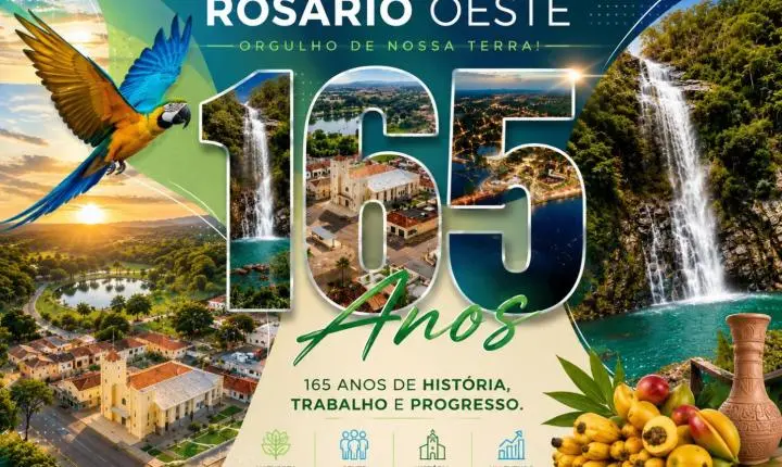 Rosário Oeste celebra 165 anos de história, belezas naturais e cultura no coração de Mato Grosso
