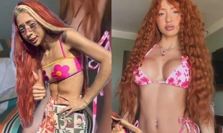 Ruivinha de Marte mostra antes e depois e brinca: 'Quem era ela?'