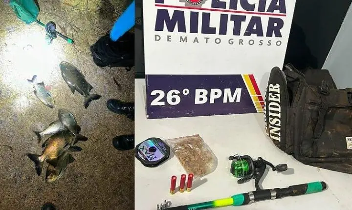 Suspeitos fogem para a mata e abandonam motos, peixes e munições em chácara de Nova Mutum