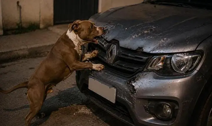 Susto em Sorriso: Pitbull Destrói Carro de Vizinha e Dono Nega Ressarcimento