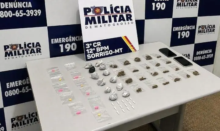 Trio é detido por tráfico de drogas em Sorriso com dezenas de porções de entorpecentes