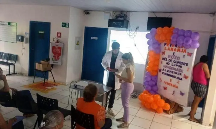 Unidade de Saúde de Rosário Oeste promoveu palestra sobre Fevereiro Laranja e Roxo e reforçou a importância da prevenção 