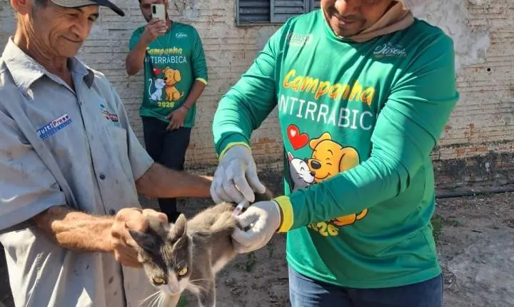 Vacinação Antirrábica avança para a zona rural de Rosário Oeste
